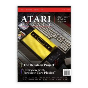 Portada de Atari Legacy número 2 con ordenadores Atari y un casete amarillo